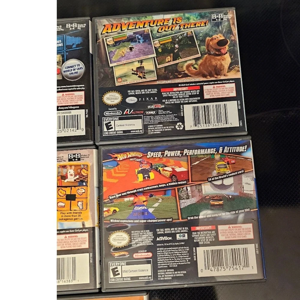 Nintendo DS Game Lot Cars 2 Up Rayman Rabbids Hot Wheels ATV Brain Age Bundle